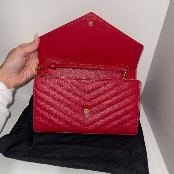 COPY - Saint Laurent Monogram Large Grain de Poudre Calfskin Wallet on Chain - … - Picture 6 of 9